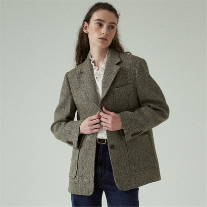 [블랭크03] classic wool jacket [Italian fabric] (khaki)