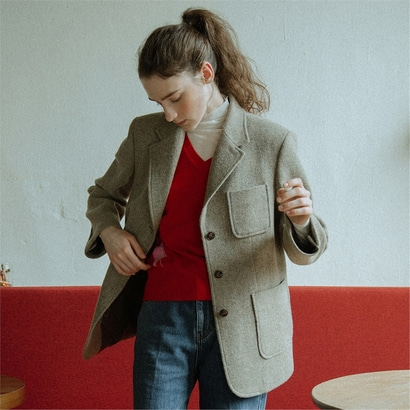 [블랭크03] classic wool jacket (beige)