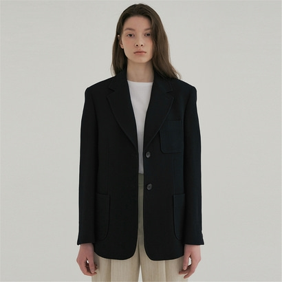 [블랭크03] single overfit jacket (black)