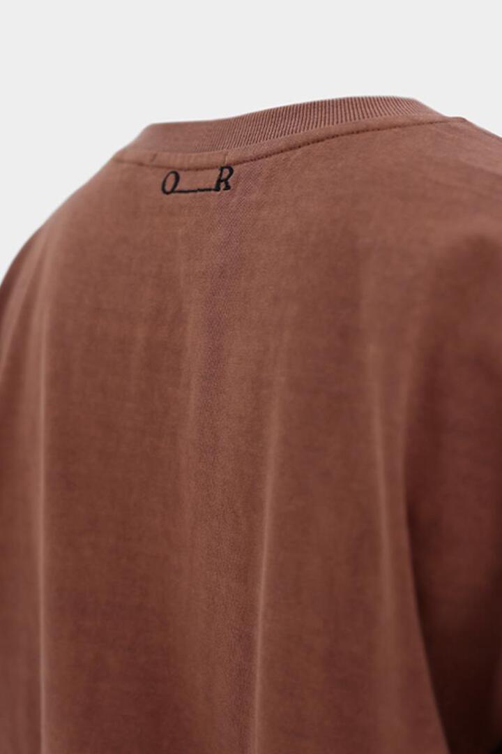 O_R Unisex Pigment Embroidered T-shirts [Orange]