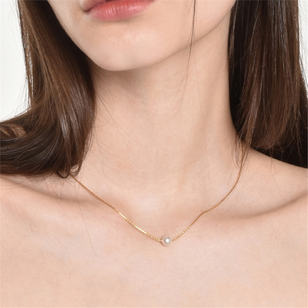 [티오유] Pearl pendant simple necklace_TR006