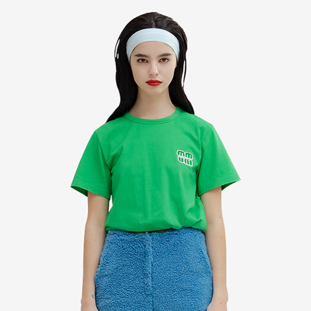 [뮤니 프로젝트]부클 자수 오가닉 티셔츠(T-SHIRTS#1005_GE)