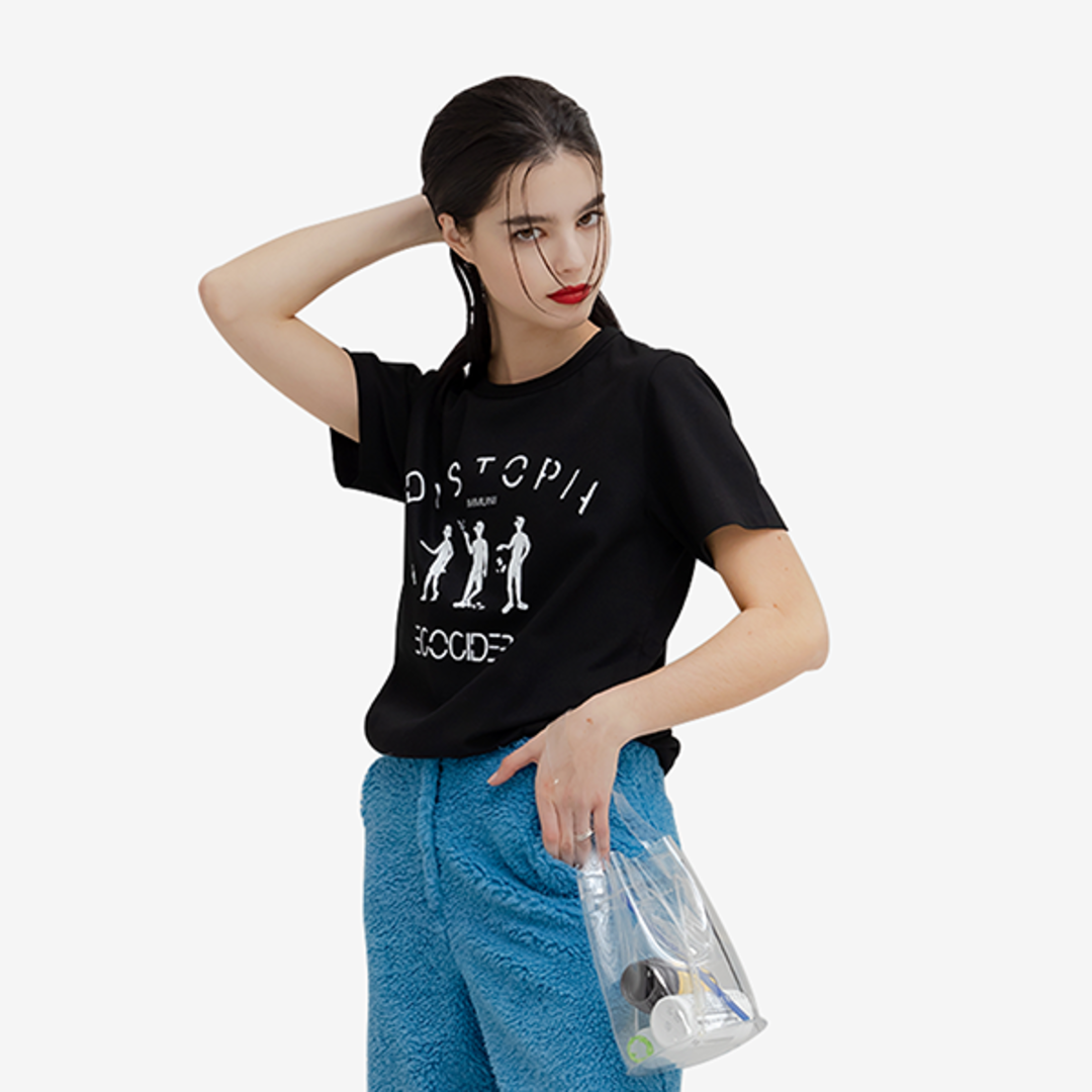 [뮤니 프로젝트]아트웍 프린팅 오가닉 티셔츠(T-SHIRTS#1003_BK)