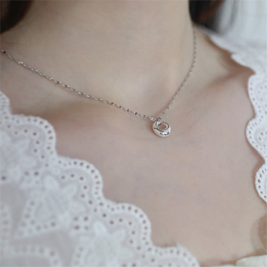 [하스] Silver donut necklace_BF054