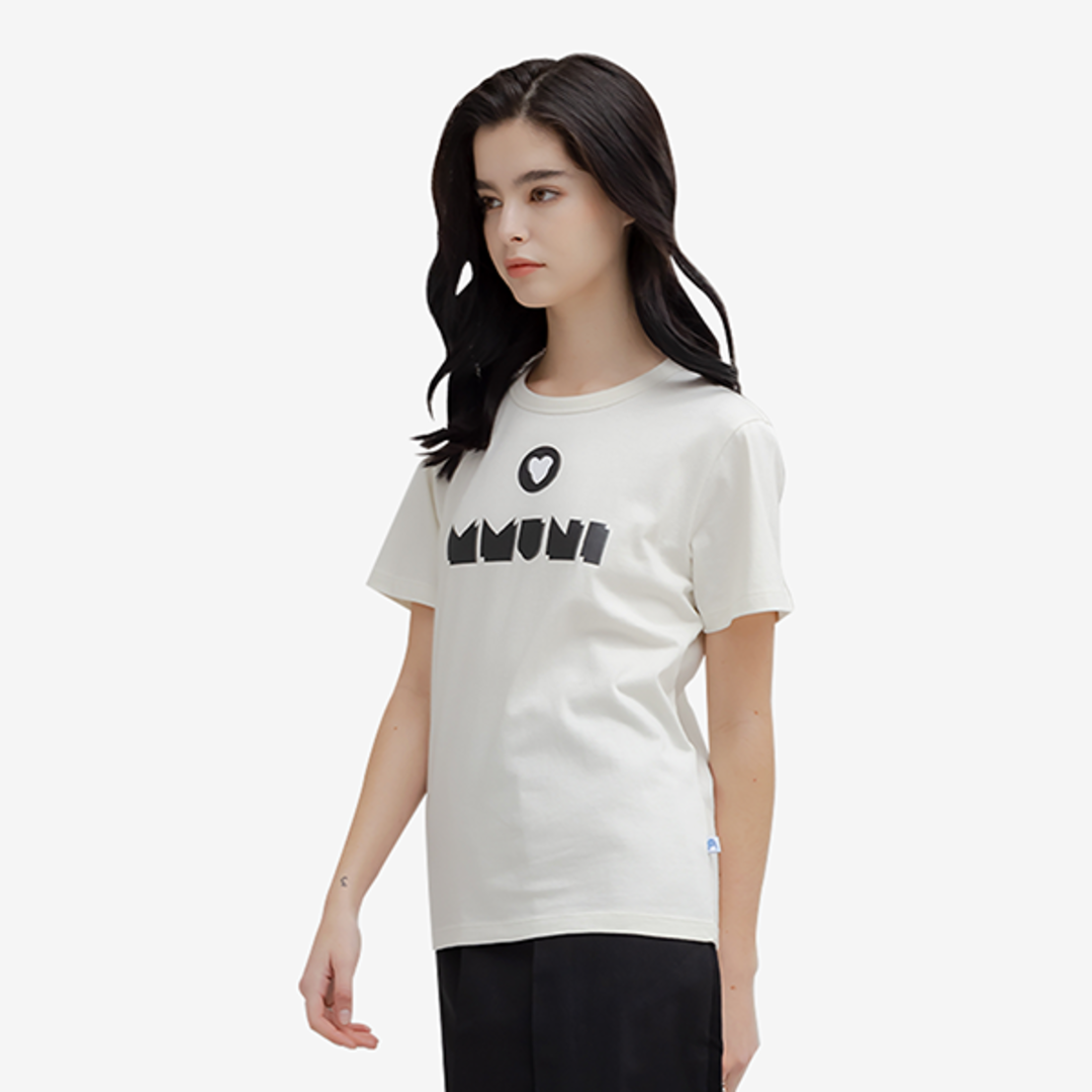 [뮤니 프로젝트]로고 프린팅 오가닉 티셔츠(T-SHIRTS#1004_LB)