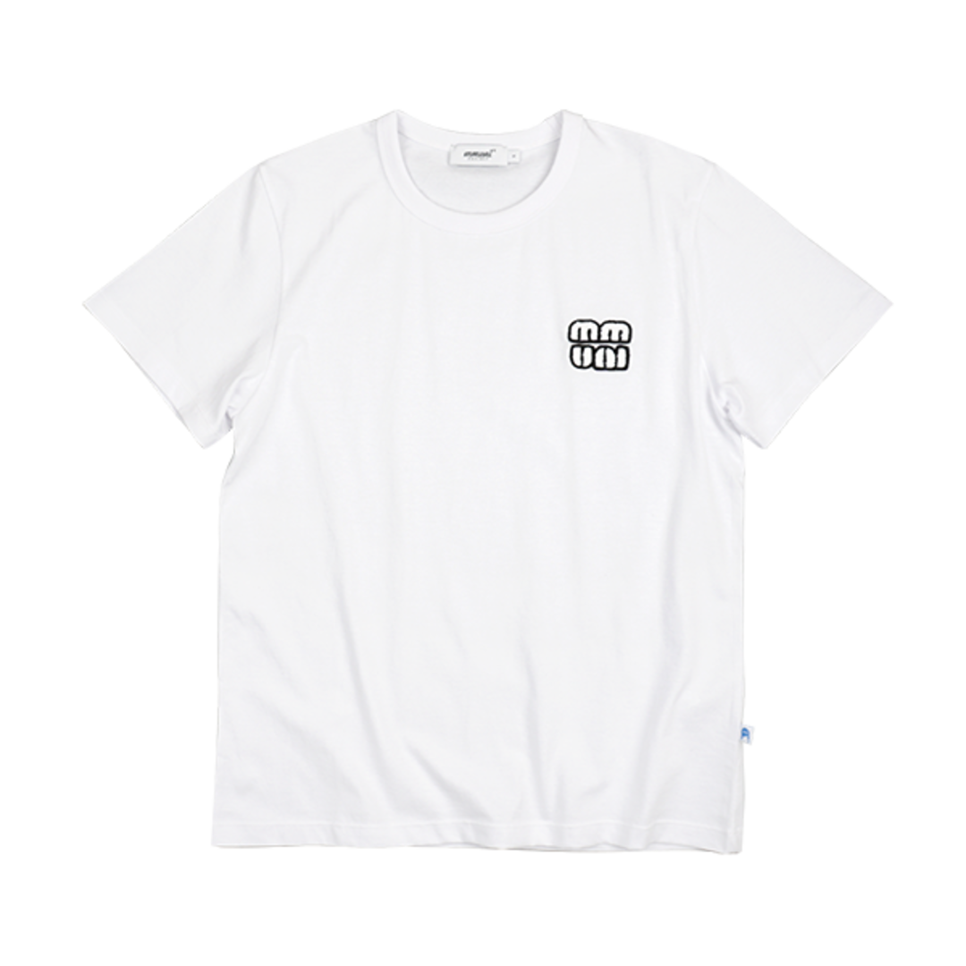 [뮤니 프로젝트]부클 자수 오가닉 티셔츠(T-SHIRTS#1005_WH)