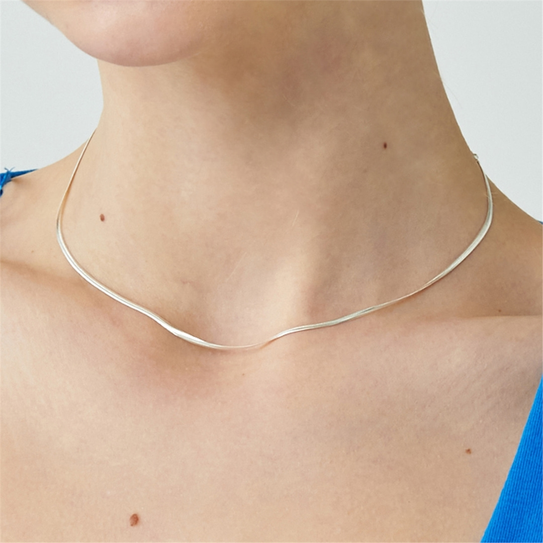 [티오유] Simple straight necklace_TS051 [Silver925]