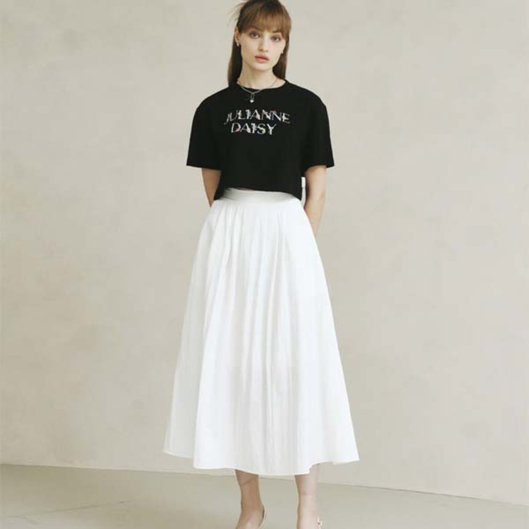 [줄리앤데이지]Aqua Linen A-line Skirt_White