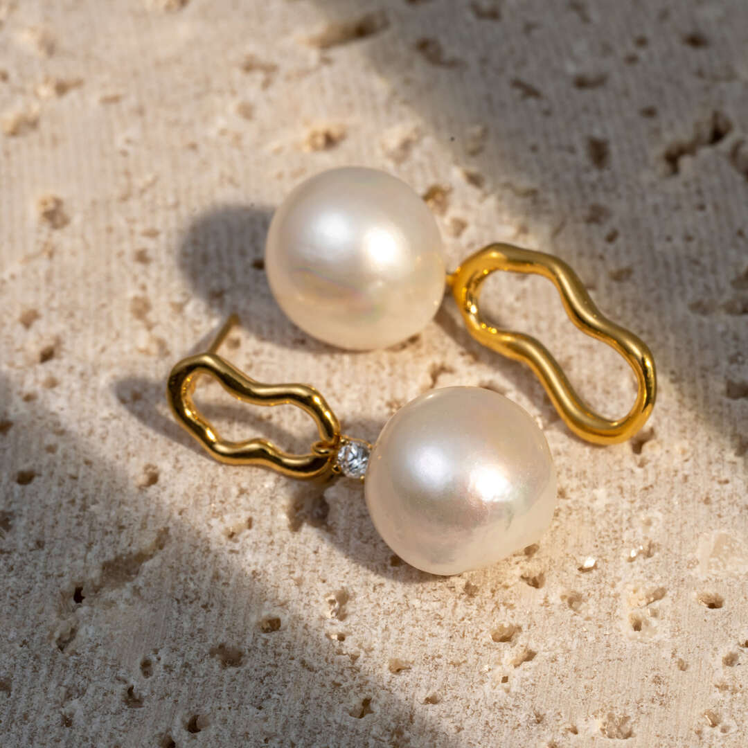 [서림아트] Asymmetric Freshwater pearls Earring