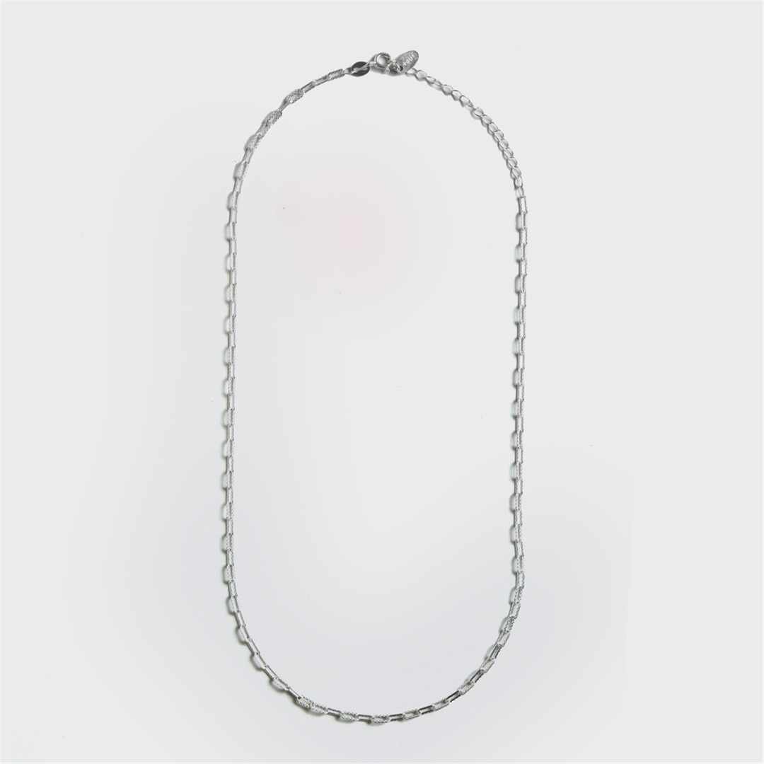 [티오유] [Silver925] WE009 Textured link chain necklace