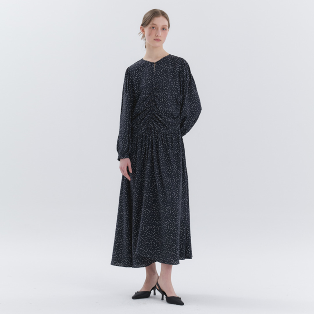 [위티앤험블] Dot Maxi Dress (Black)