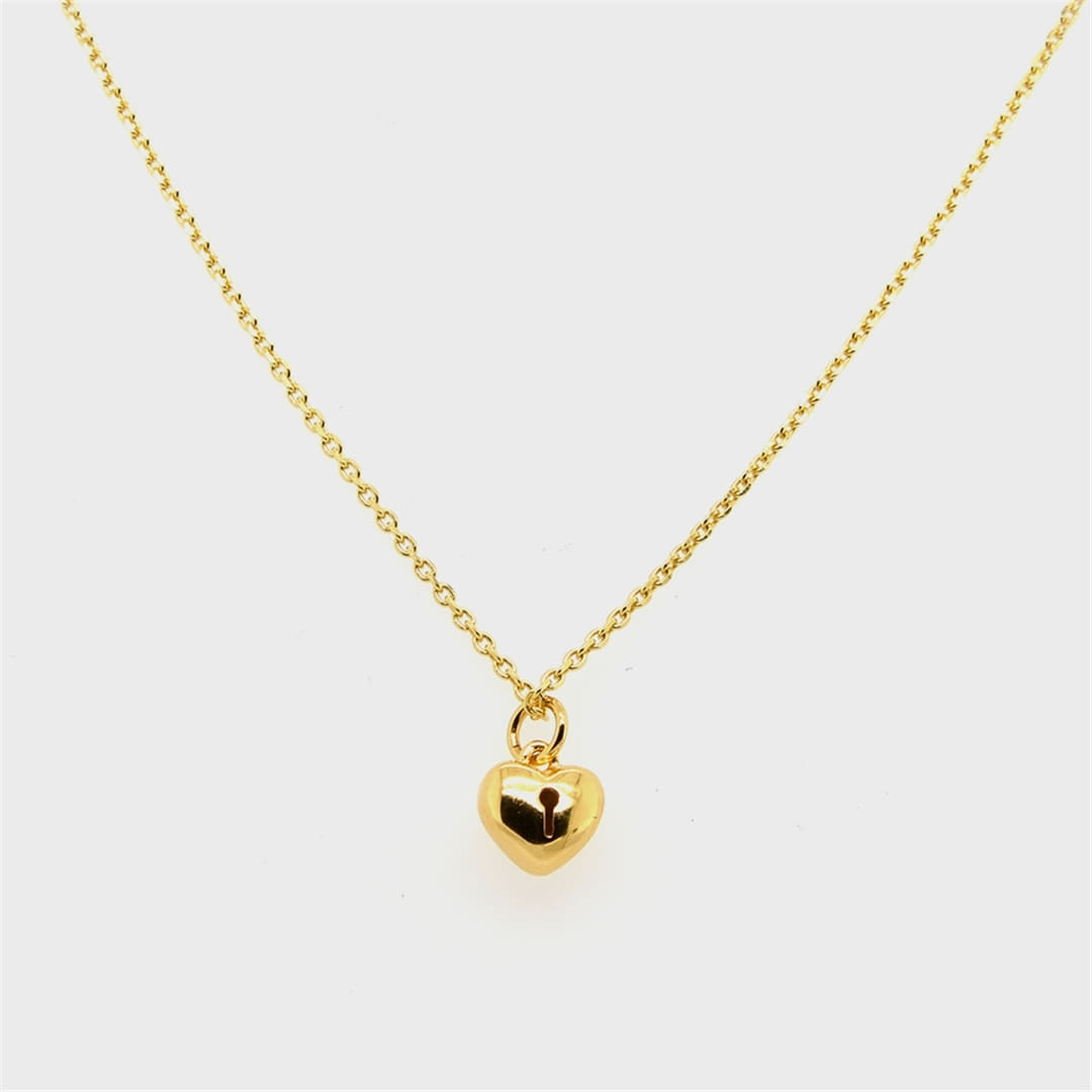 [티오유] [[Silver925] heart lock point necklace_WH001
