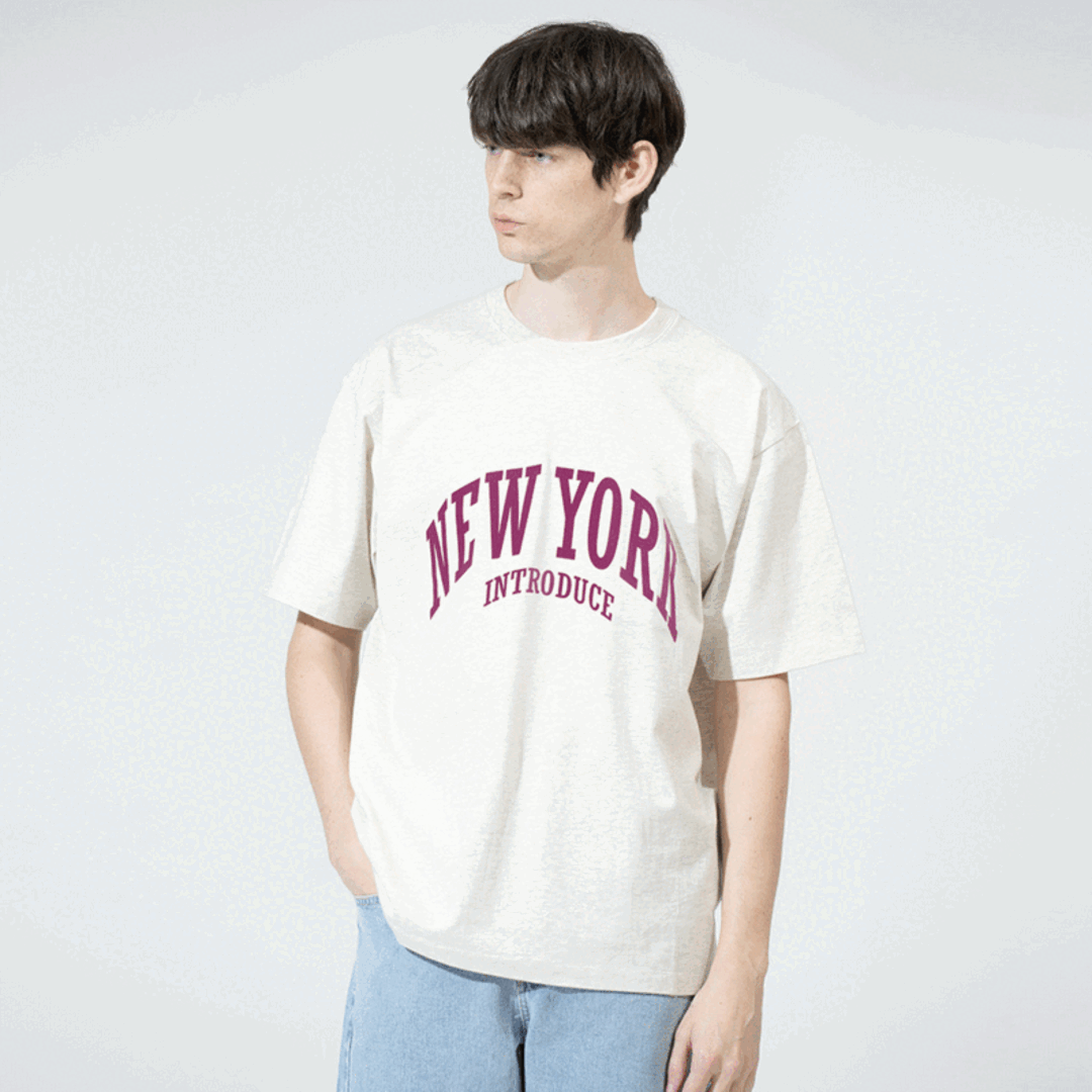 [인트로듀스]NEW YORK 크루 넥 반팔 티셔츠