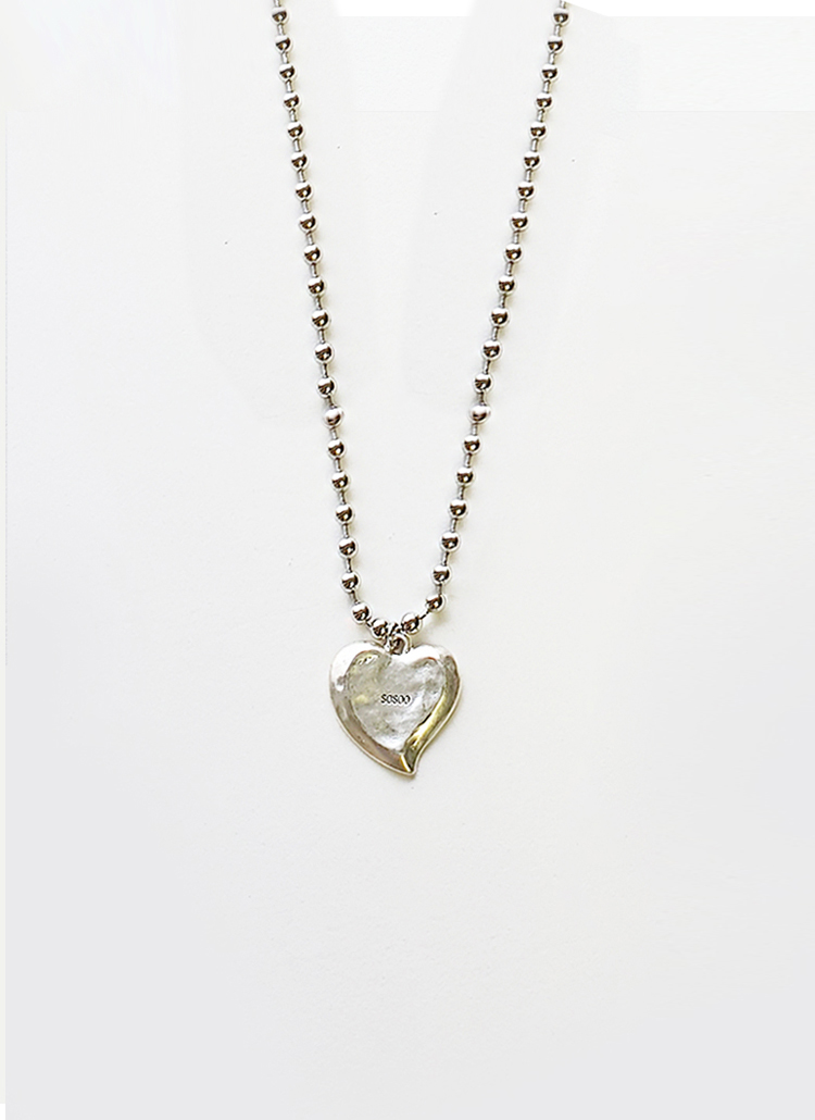 [소수] SOSOO Heart Ball Chain Necklace 소수 하트 볼 체인 목걸이