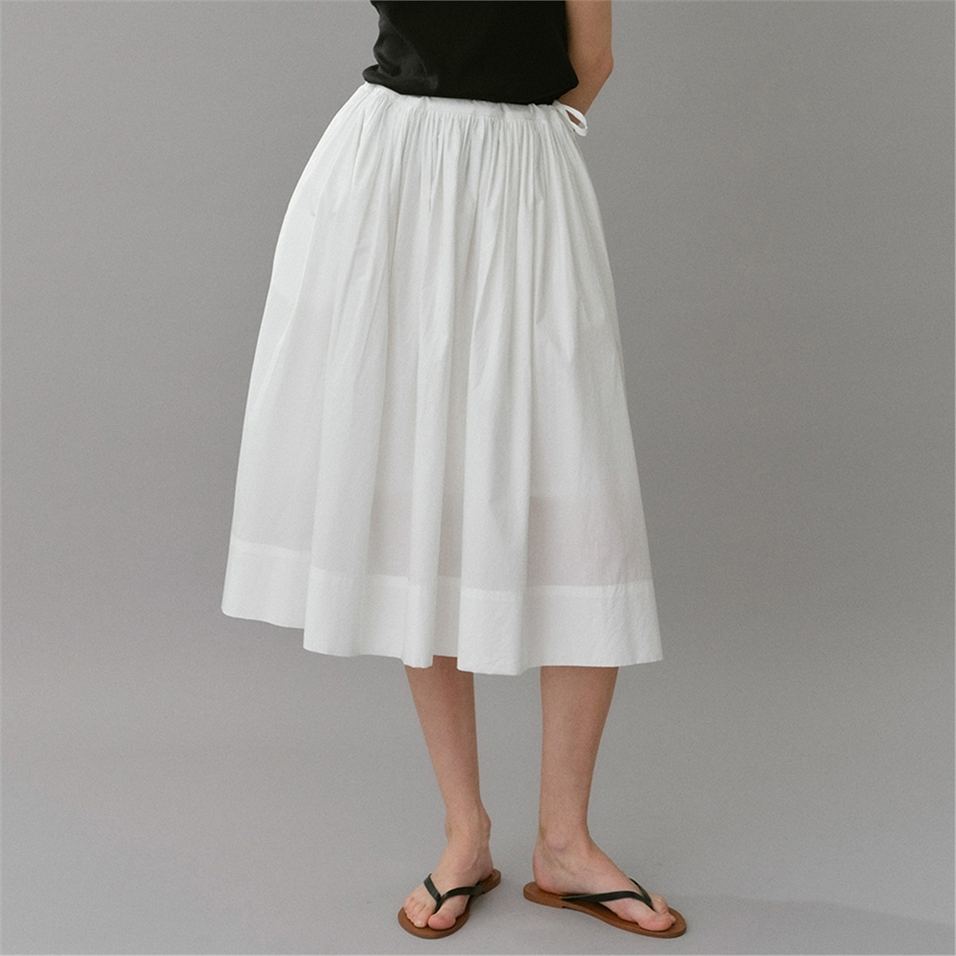 [블랭크03] cotton string skirt (white)