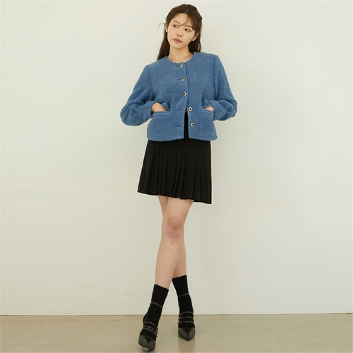 [에프코코로미즈] classic pleats mini skirt BK