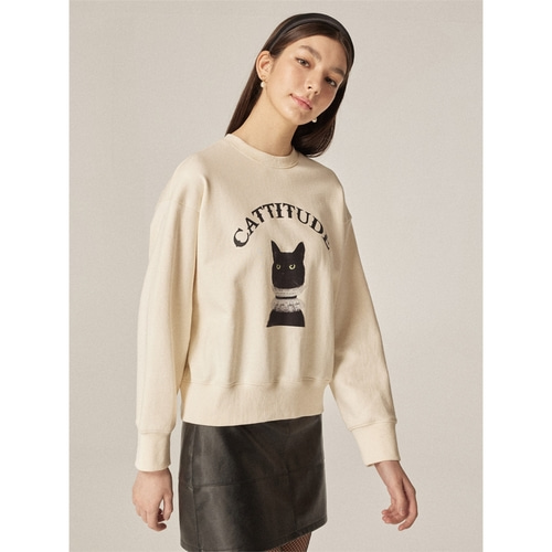[뎁] Black-Cat CATTITUDE Sweatshirt_CR
