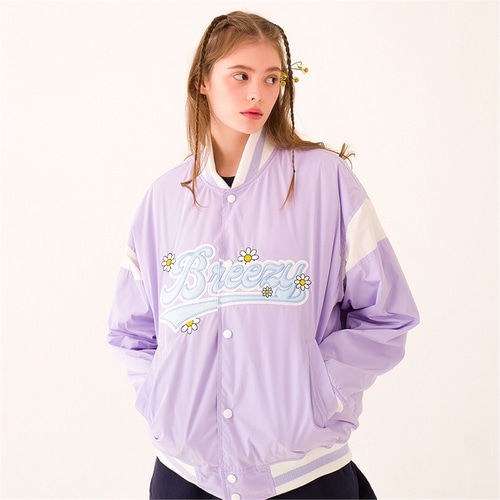 [메인부스] Floral Breeze Varsity Jacket(LAVENDER)