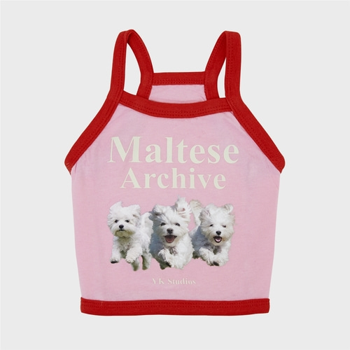 [와이케이] PET 말티즈 아카이브 티셔츠 핑크
