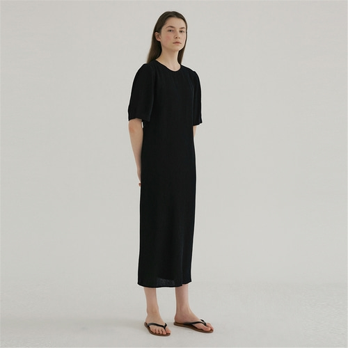 [블랭크03] pleats long dress (black)