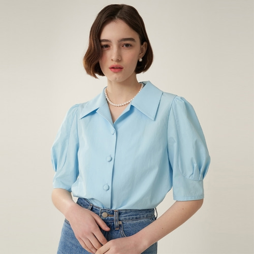 [에프코코로미즈] romantic open collar blouse SK