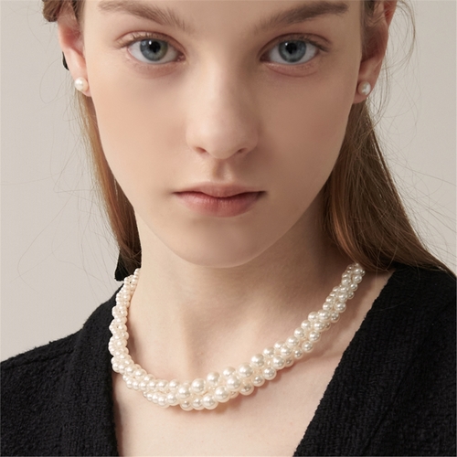 [티오유] Twisted pearl necklace_CRH007
