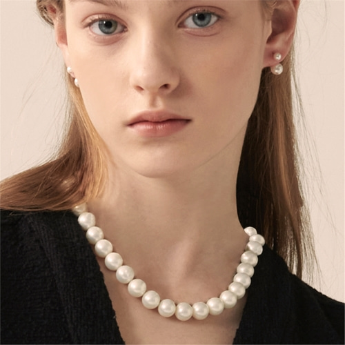 [티오유] Classic mood bold pearl necklace_CRH005