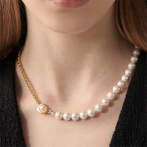 [티오유] Half cover pearl necklace_CRH001