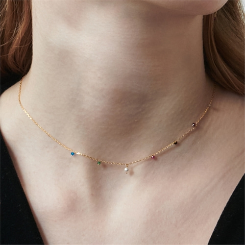 [티오유X하스] Colorful beads chain necklace_LVH010