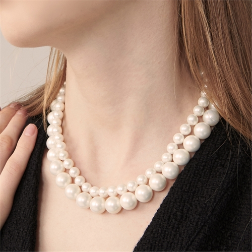 [티오유] [2set] Classic mood pearl necklace set_CRH006
