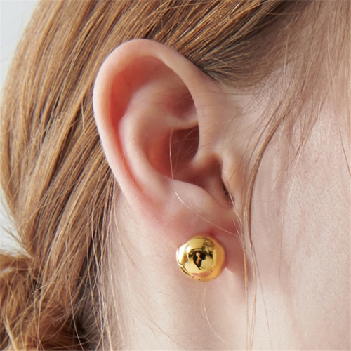 [티오유] Bold gold ball one touch earrings_HL18