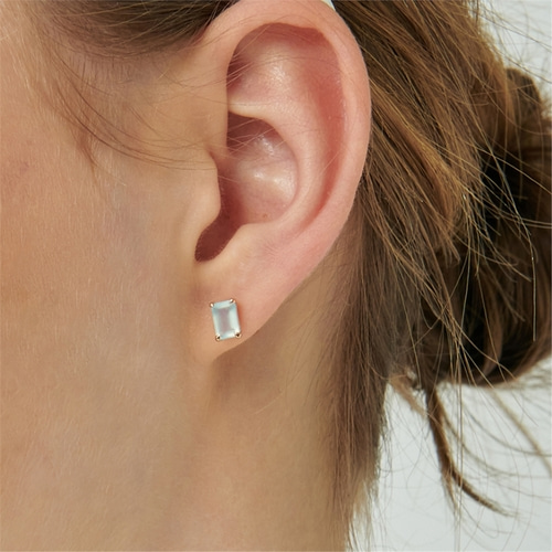 [티오유] Romantic square chalcedony earrings_TL020