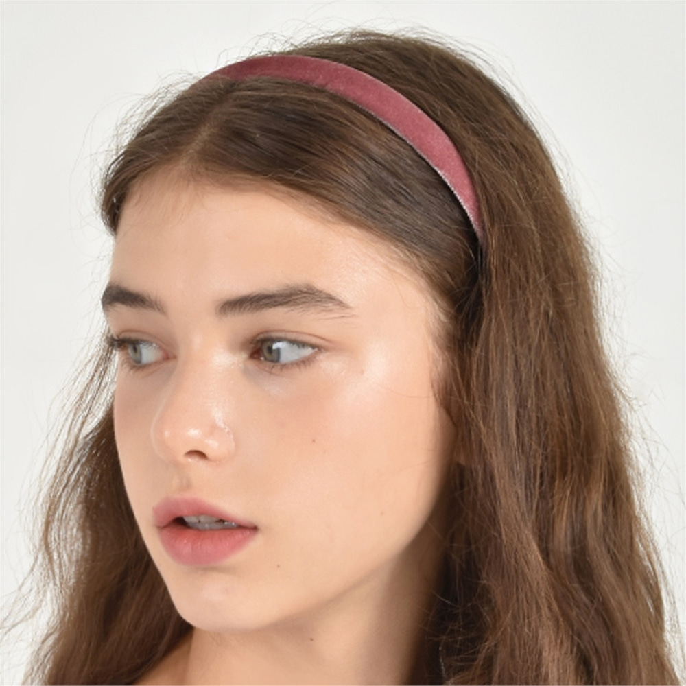 [하스] Simple Pink Velvet Headband_HB043