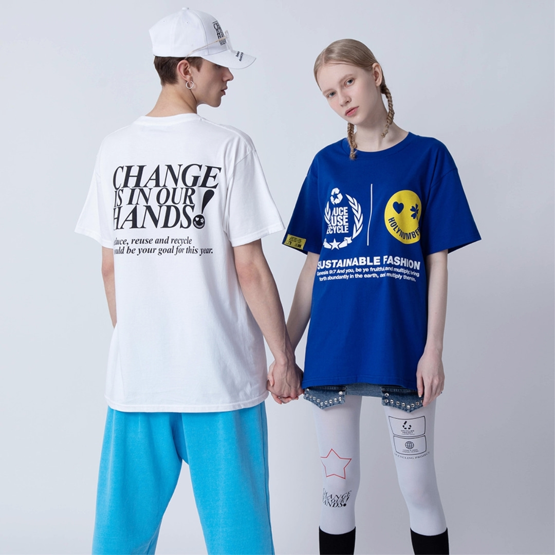 [홀리넘버7] 지속가능한 패션 캠페인 반팔 티셔츠_5color