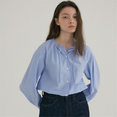 [블랭크03] cotton string blouse (stripe)