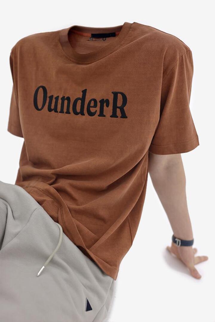 O_R Unisex Pigment Printed T-shirts [Orange]
