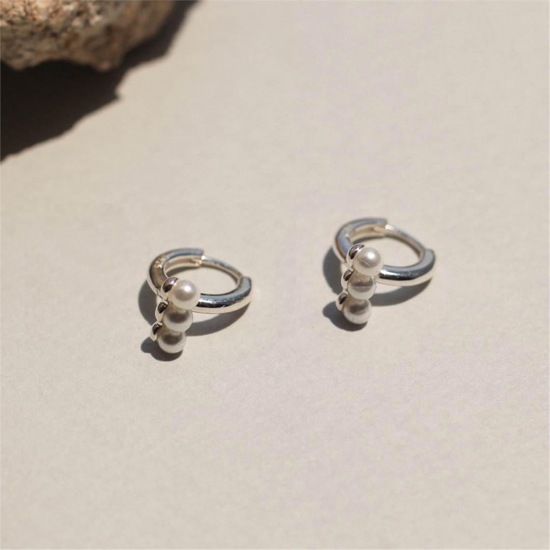 [티오유] 3 pearl earrings_TN58