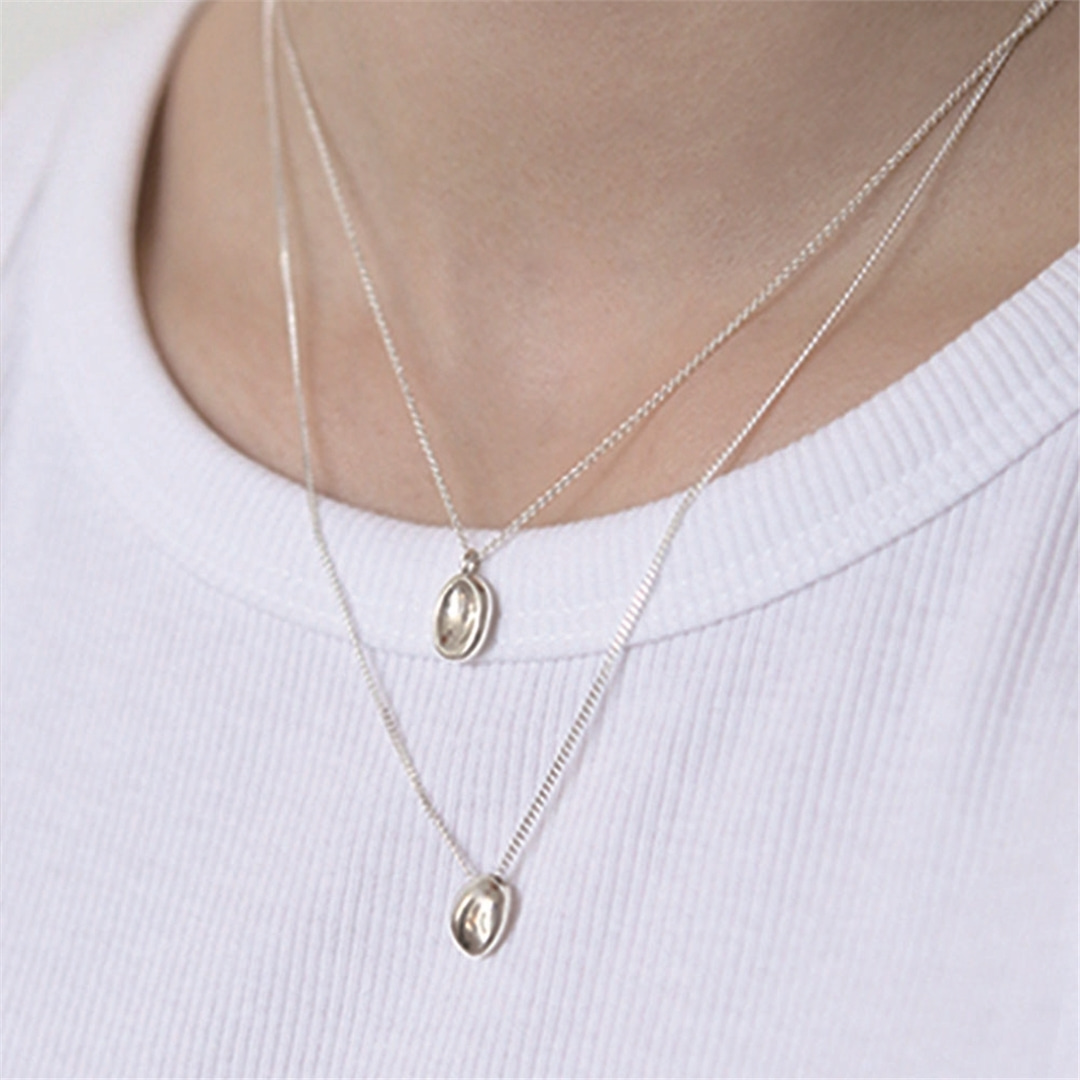 [티오유] Wave soft drop rine pendant necklace set_2SET_TN045_Silver925