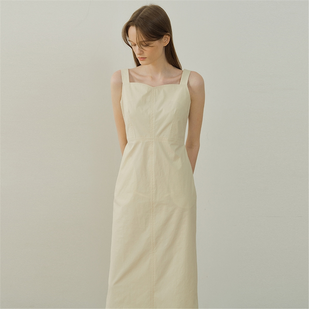 [블랭크03] cotton sleeveless dress (cream)