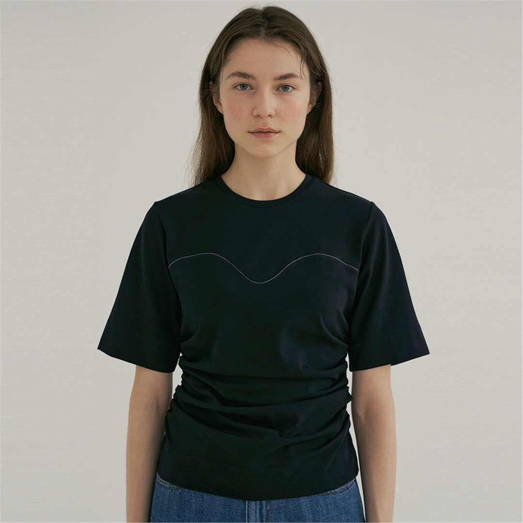 [블랭크03] cotton silhouette t-shirt (black)