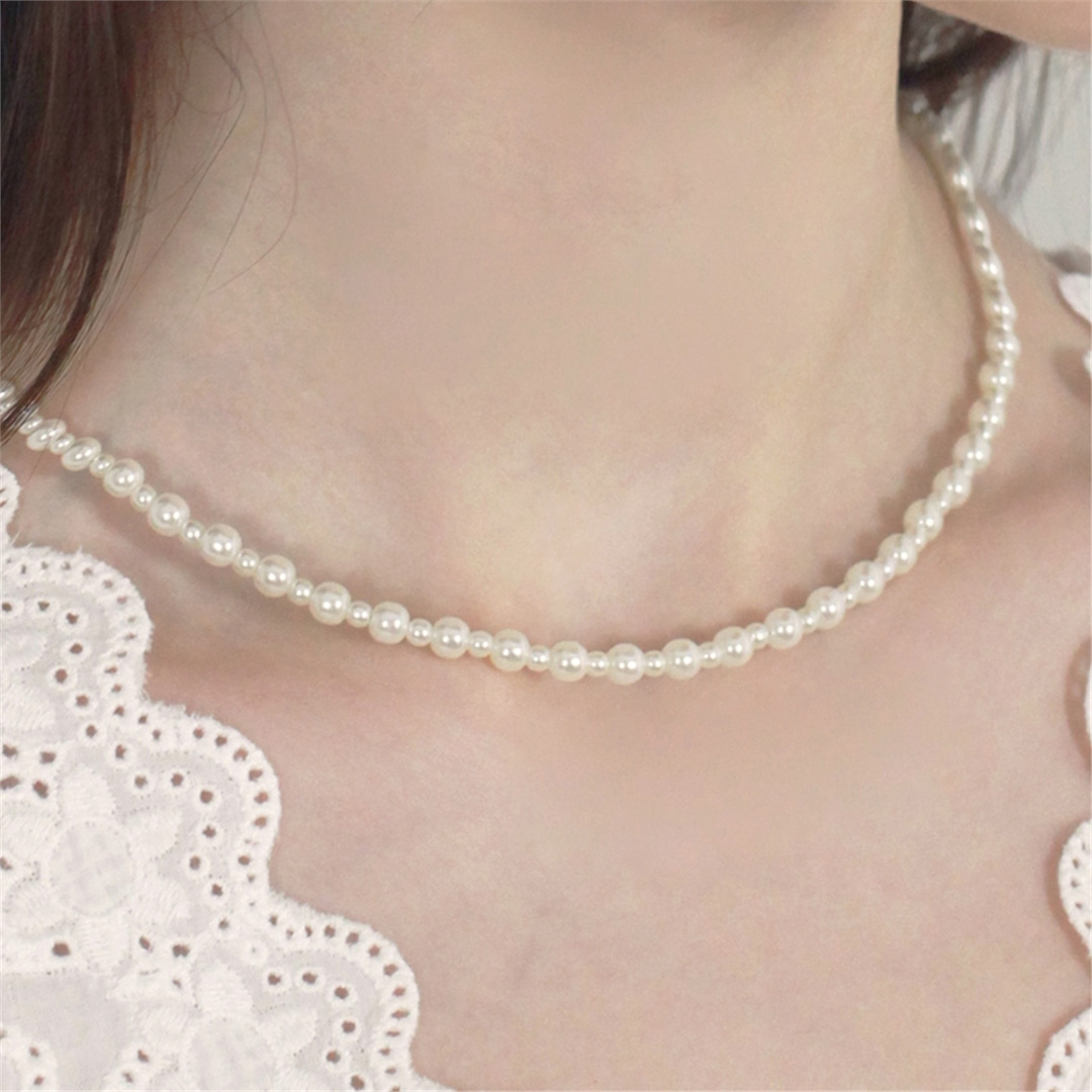[하스] Mix pearl layered necklace_BF016