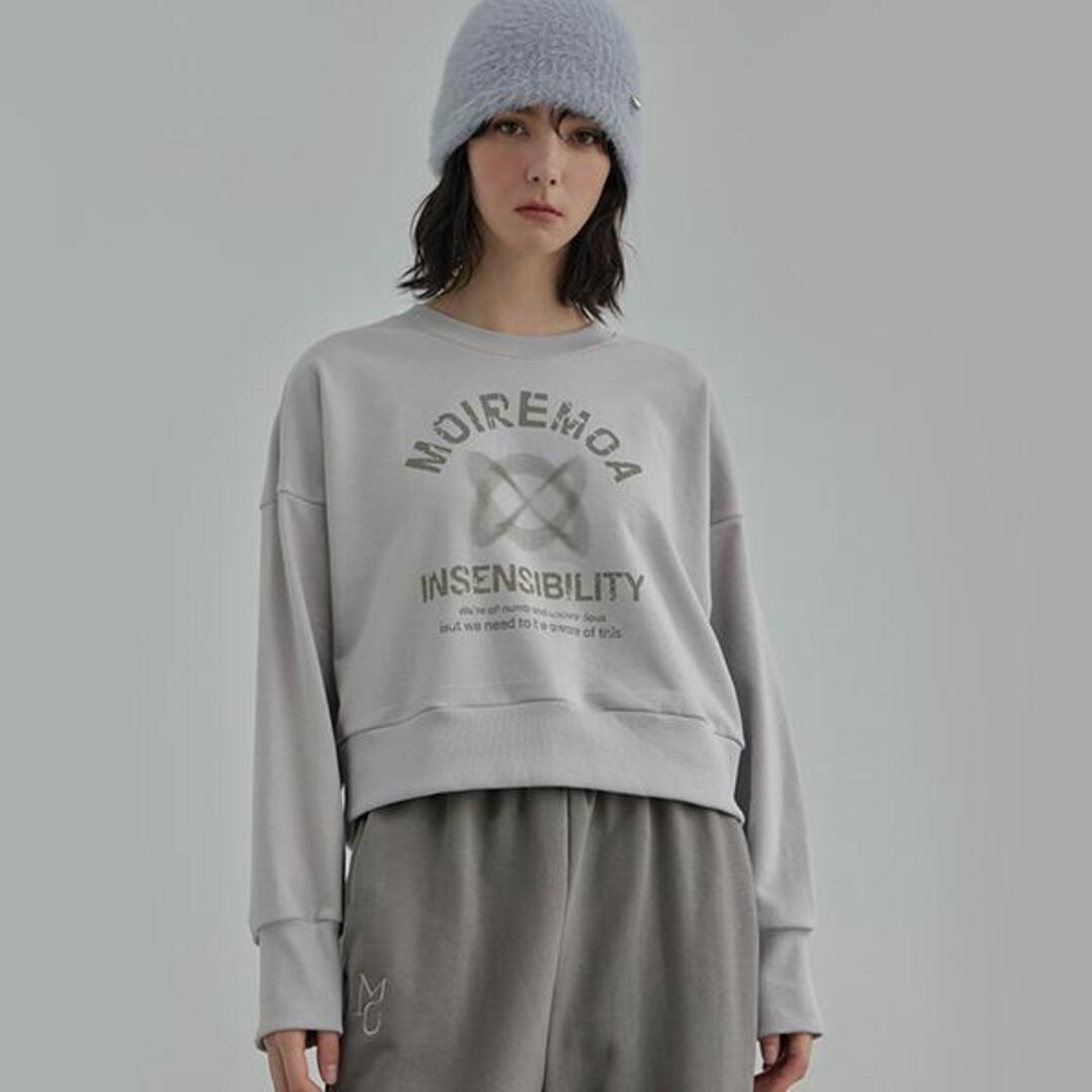 [무아르모아]Fade crop sweatshirt -gray