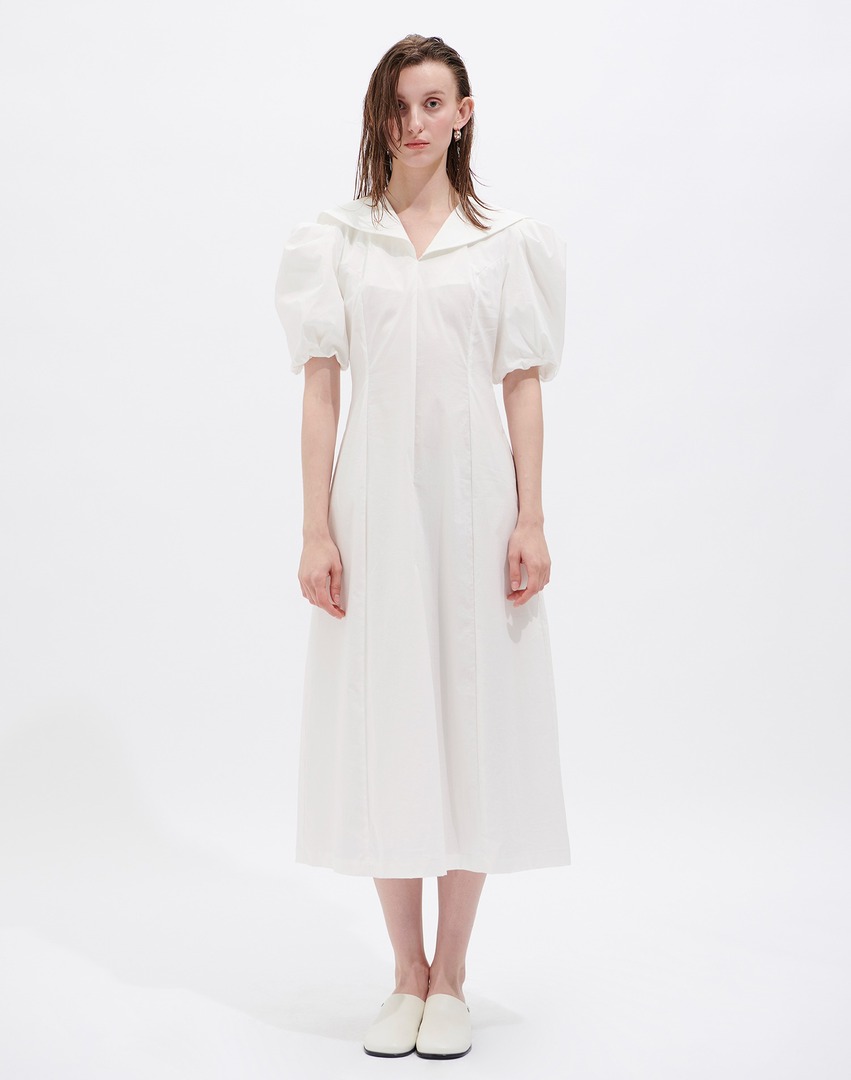[시이안] SAILOR PUFF DRESS (White)