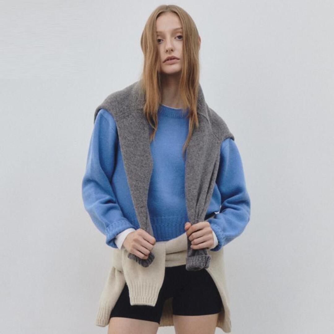 [일로일] alpaca crewneck sweater-blue