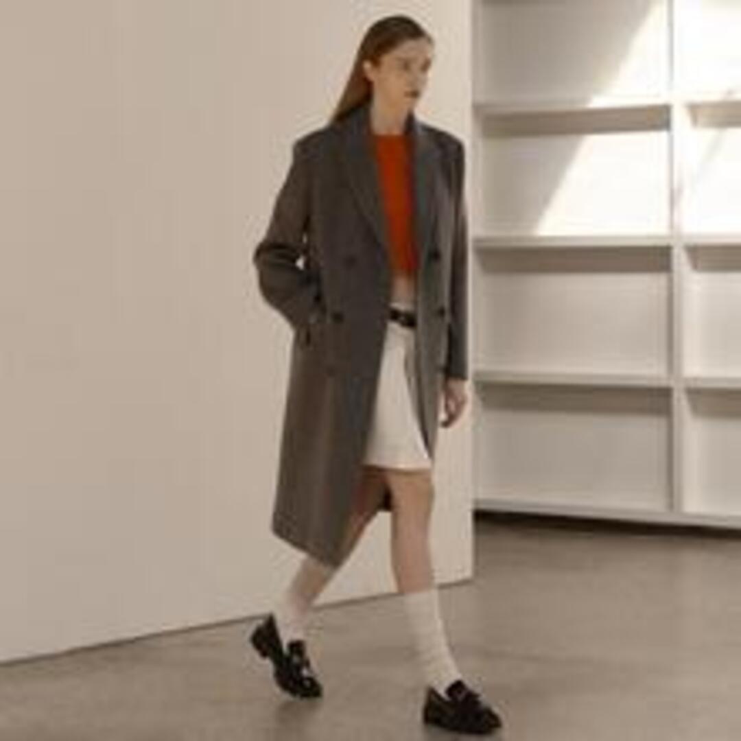 [일로일] classic wool double coat - grey