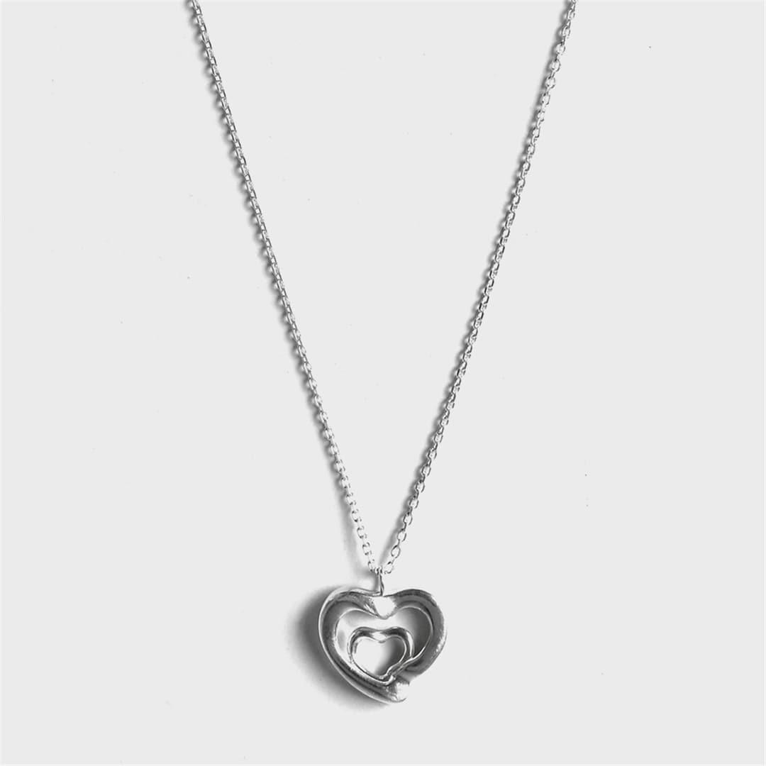 [티오유] [Siver925] WE027 double heart necklace