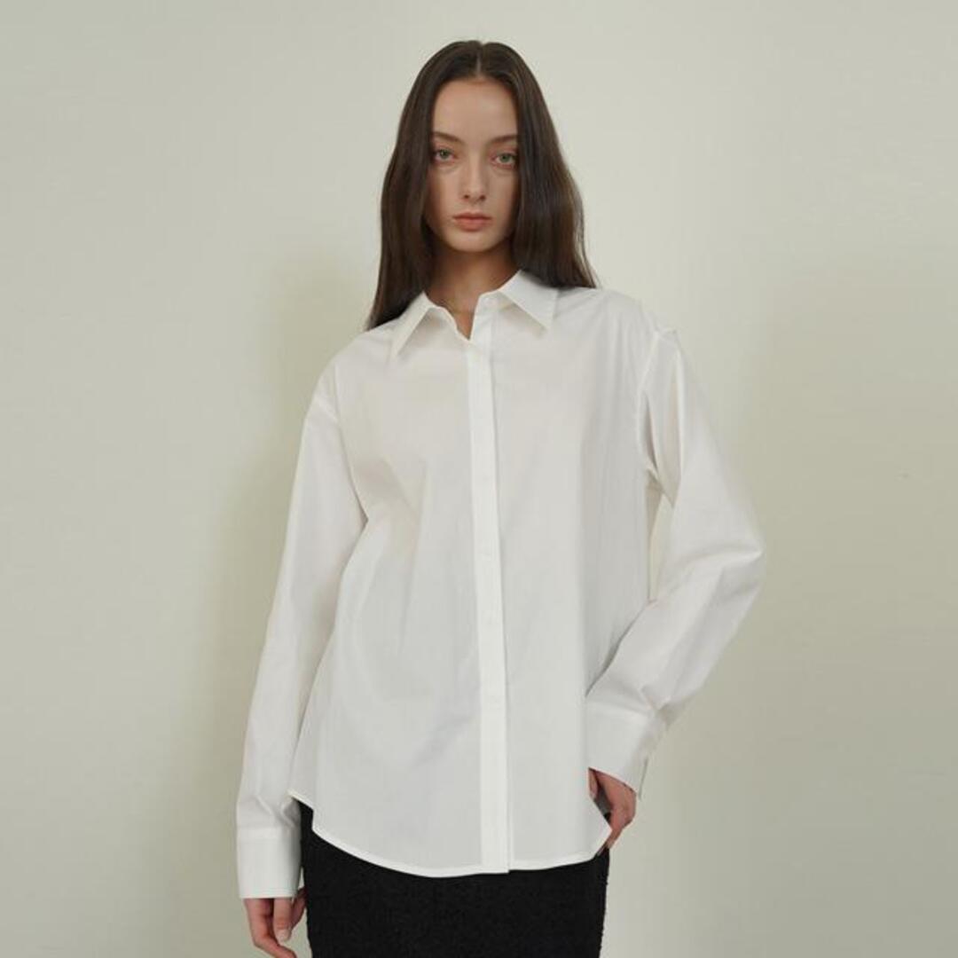 [녹섭] hourglass oversize shirt white