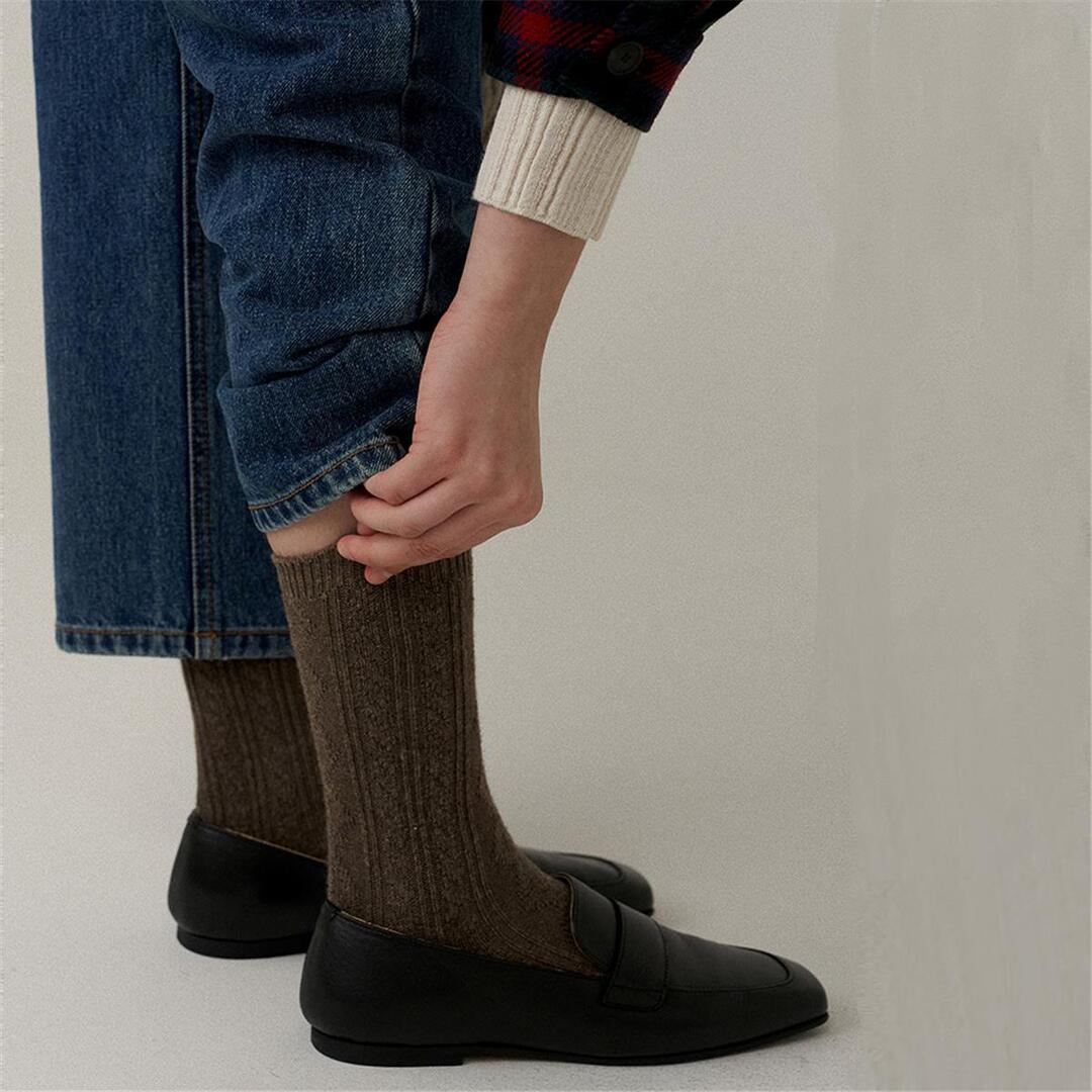 [블랭크03] wool cable cozy socks (3colors)