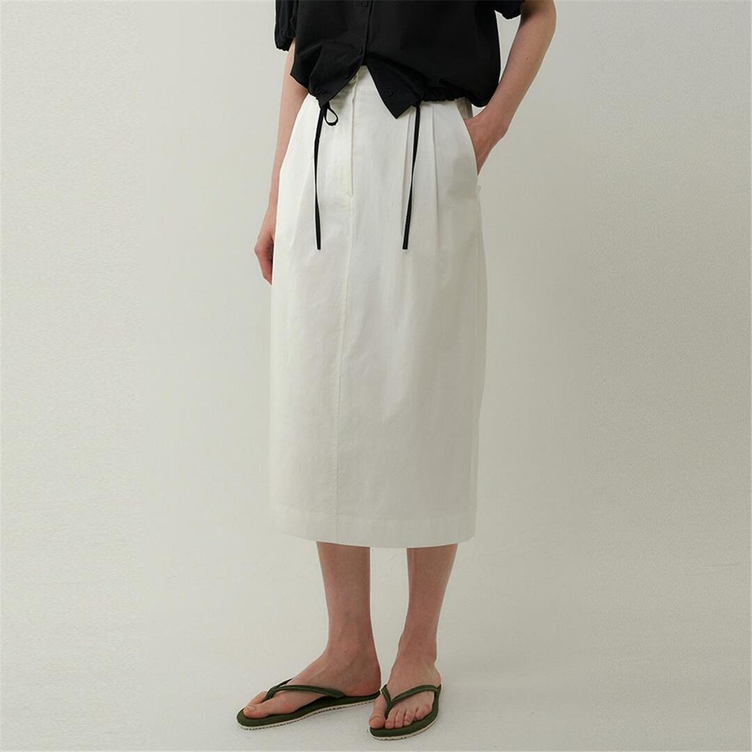 [블랭크03] cotton tuck skirt (white)