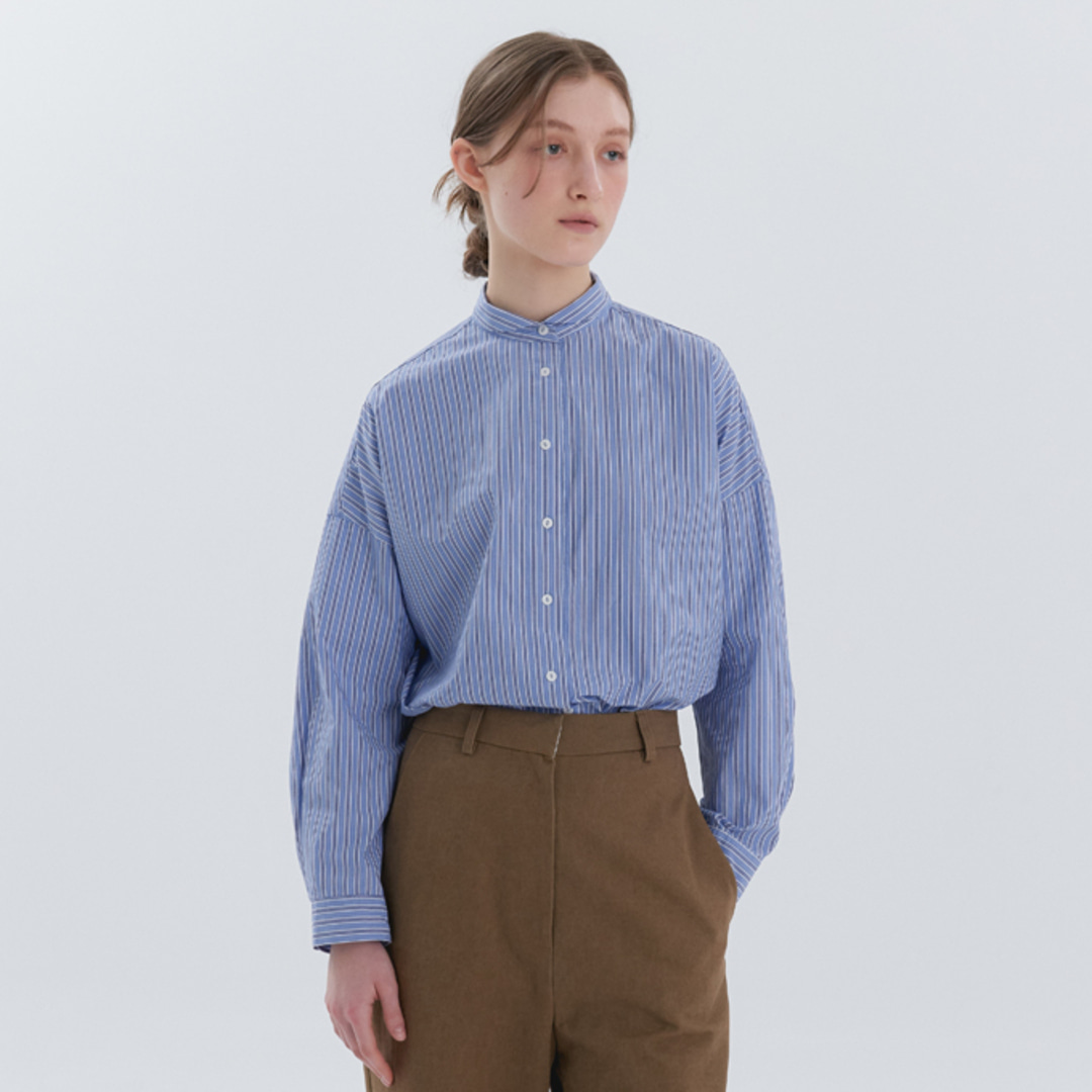 [위티앤험블] Stripe Shirt Blouse (Blue)